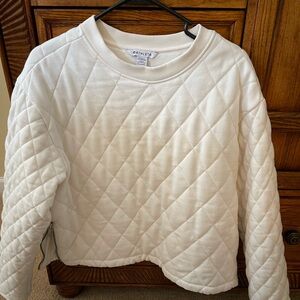 Athleta Ivory Quilted Top